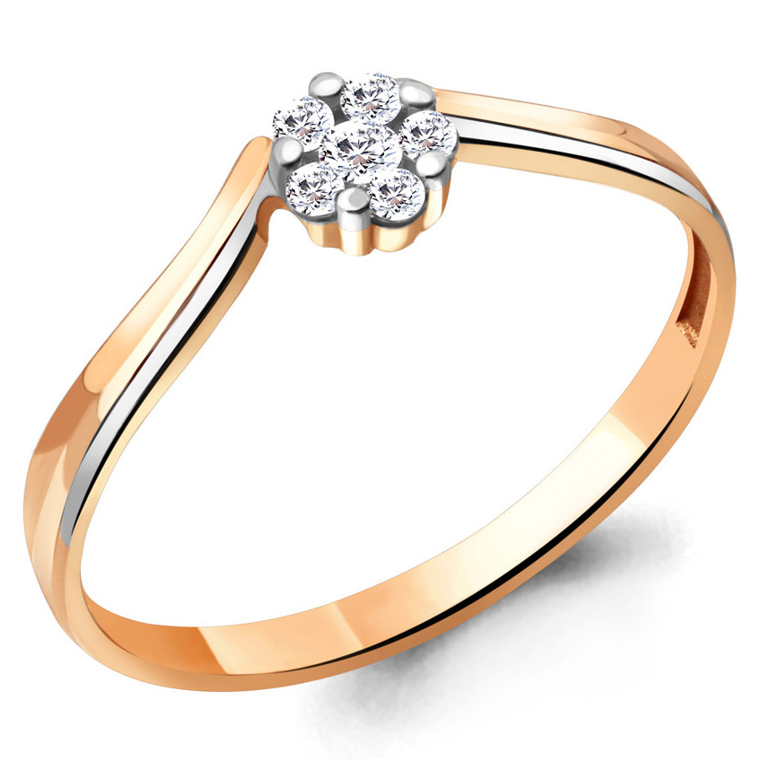 Кольцо, золото, фианит, 68718А.1
